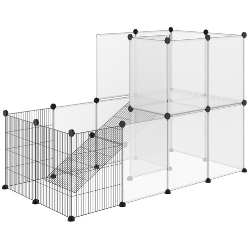 Recinto modular para coelhos e pequenos animais, com 27 painéis de aço e resina. 1