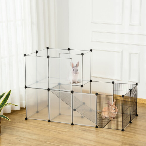 Recinto modular para coelhos e pequenos animais, com 27 painéis de aço e resina. 2
