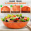 6 Peças de Tigelas de Salada de Madeira de 8 Polegadas com Design de Padrão Quadrado para Alimentos, Frutas, Entretenimento e Decoração 3