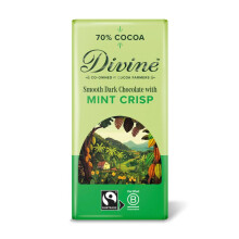 Divine 70% Cocoa Dark Chocolate w/ Mint Crisp 90g Bar