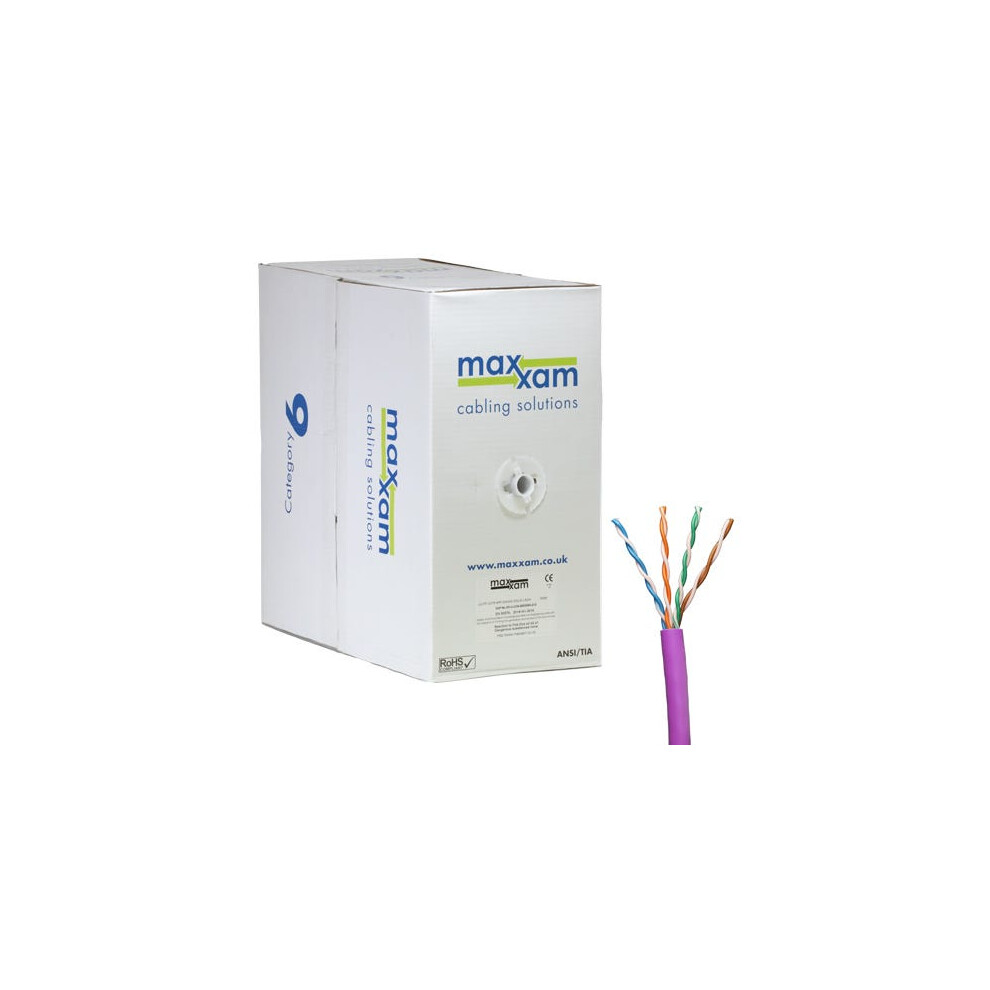 Cablenet Cat6 Violet U/Utp Lsoh 24Awg Solid Cpr Dca Cable 305M Reelex Box 5056750339933