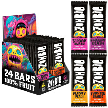 Zombie Fruit Bars, Variety Box (24 Bars, 4 Flavours), 100% Dried Fruit, Healthy Snacks for Adults, Kids, Low Calorie, Gluten Free, Vegan, Halal, Bulk