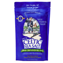 Fine Ground Celtic Sea Salt 16 Ounce Resealable Bag - Great for