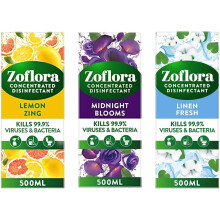Zoflora Concentrated Multipurpose Disinfectant Bundle - Lemon Zing, Midnight Blo