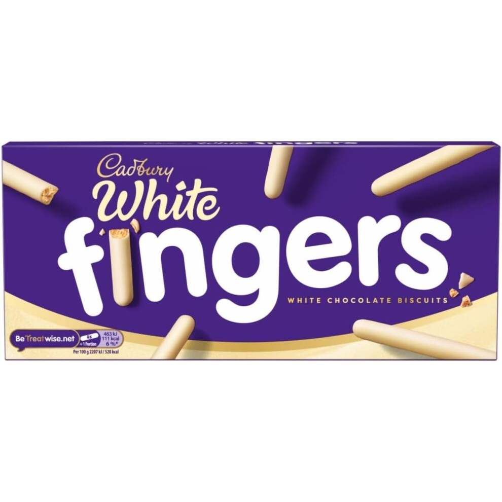Cadbury White Chocolate Fingers Biscuits, Crunchy Biscuits Covered In
