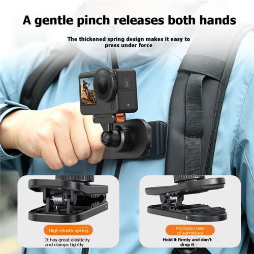 Magnetic Hat Brim Clip Mount for  Action 6 5 Pro  Action Camera Quick Release Adjustable Spring Grip 1