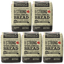 Marriages Canadian VERY Strong Wholemeal Bread Flour, 1.5kg (Pack of 5)