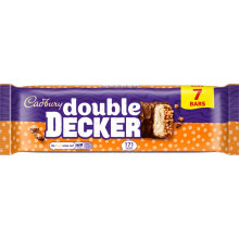 Cadbury Double Decker Chocolate, Crispy Cereal and Chewy Nougat Bars,