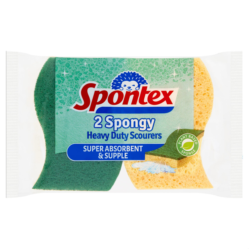Photos - Makeup Brush / Sponge Spontex 2 Spongy Heavy Duty Sponge Scourers | Super Absorbent & 