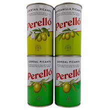 Perello Olives Variety Pack 4 x 350g Gross (150g Net) Spanish Gordal Picante Green Olives
