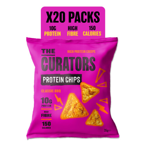 THE CURATORS Protein Chips, Classic BBQ, 35g (20 Packs), 10g Protein,