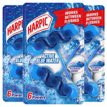 Harpic Active Fresh Toilet Rim Block Twin Pack, Atlantic Burst, Pack