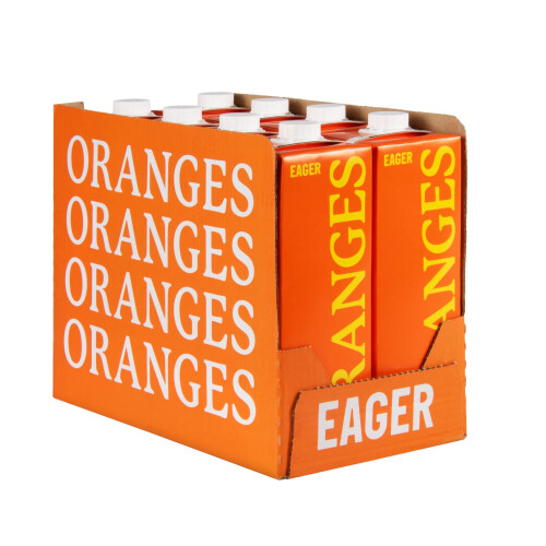 Eager Smooth Orange Juice 100% Squeezed, Refreshing Fruit Drink, No