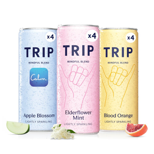 TRIP Mixed Pack Sparkling Drink with 120MG calming Magnesium + Lion’s