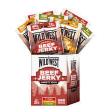 Wild West Beef Jerky Variety Pack 12 25g – 4 Original, 4 Honey