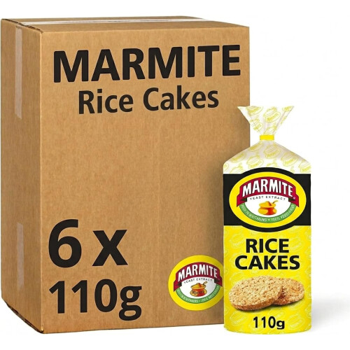 Marmite Rice Cakes 6 x 110g, Low Fat Low Calorie Snacks,