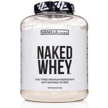 Proteína de Suero Naked Vanilla - Polvo de Proteína Natural, 5Lb, Sin GMO, Sin Soja, Sabor Vainilla