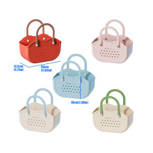 Practical Bathroom Basket For Cosmetics Quick Water Drainage Sturdy Materials White blue