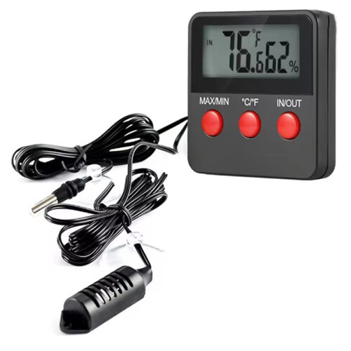 Termohigrômetro e Medidor de Umidade Digital com Display LCD para Incubadora Externa, com Sonda. 2