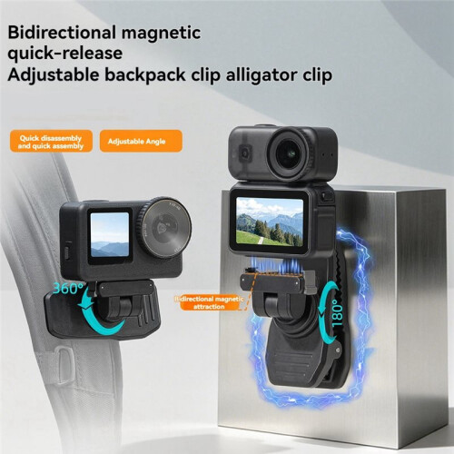 Magnetic Backpack Clip Clamp Quick Release Rotatable Camera Mount Stable Adjustable Holder for  Osmo /Action 6 2