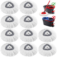 10 Pack Mop Heads Replacements Compatible with Vileda,Microfiber Spin Mop Refills for Vileda Triangle Swivel Mops, Deep Clean