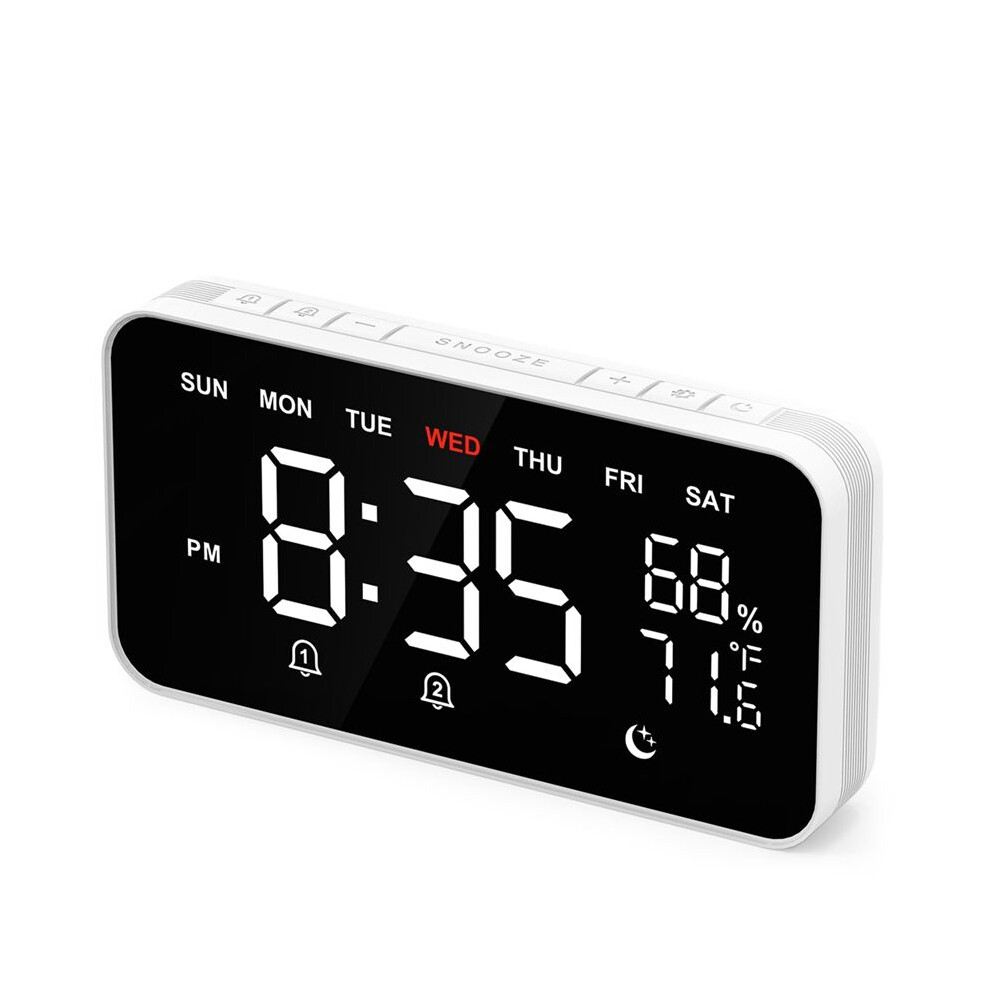Typecat Digital Alarm Clocks For Bedrooms, Loud Alarm Clock For Heavy Sleepers,Temperature & Humidity Detect,Large Display