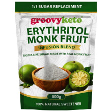 Monk Fruit Decoction & Erythritol Sweetener Blend by Groovy Keto | Real Monk Fruit Decoction Infusion | 1:1 Sugar Replacement