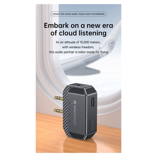 3.5mm Wireless Audio Adapter Receiver Transmitter Dual-Split  6.0 Headphones with Aircraft Audio Transmitter 2