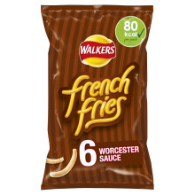 Walkers French Fries Worcester Sauce Snacks Crisps 6 x 18g