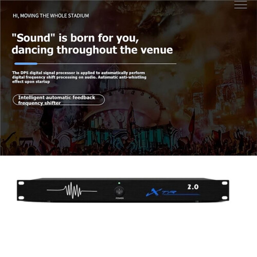 2.0 Digital Audio Processor with Digital Feedback Suppressor Six-Speed Frequency Shift to Suppress Feedback EU 2