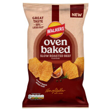 Walkers Oven Baked Crisps Roasted Beef Snacks 150g
