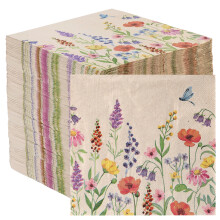 Table Kind 100 x Soft Recycled Paper Napkins 2ply, 33cm Wildflower