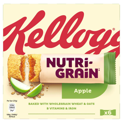 Kellogg's Nutri Grain Fruity Breakfast Bars Apple 6 x 37g
