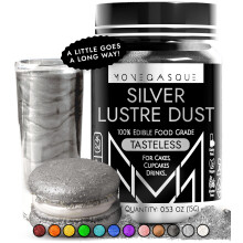 MONÉGASQUE Silver Edible Glitter for Drinks 15g – Silver Lustre Dust