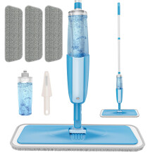 PAPCLEAN Spray Mops for Cleaning Floors - Floor Mop with 3 Microfibre Pads Reusable Bottle for Household Wet Dry Hardwood, Laminate