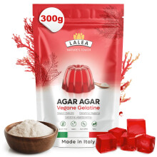 LALEA- Agar Agar Powder 300 g - Vegan Gelatin Powder - Gluten Free, Vegetable Gelatin - Premium Quality for Gelling Agents and Thickeners, Halal, Kos
