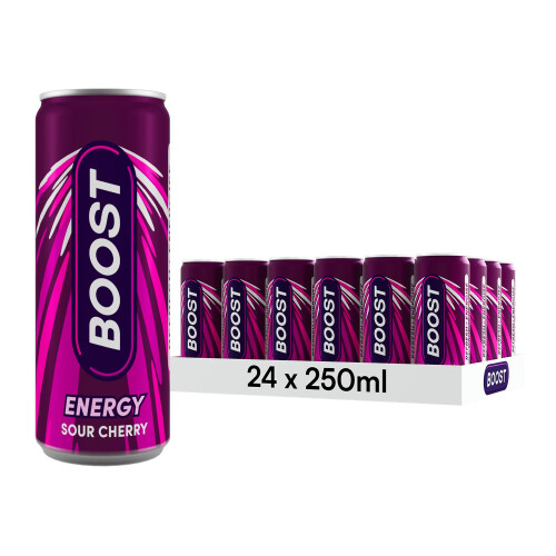 Boost Boost Energy Drink Cherry Flavour - 24 Pack Drinks with Caffeine,