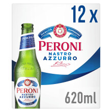 Peroni Nastro Azzurro, Premium Italian Lager, 12 x 620ml Bottles, 5% ABV