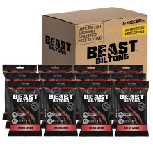 Beast Pharm Biltong Box - 12 Pack Beef High Protein Snacks, 24g