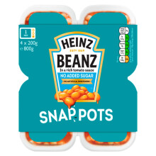 Heinz No Added Sugar Baked Beans Snap Pots 4 x