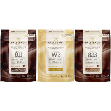 Callebaut Chocolate Bundle- 3x1kg Milk Dark & White Couverture