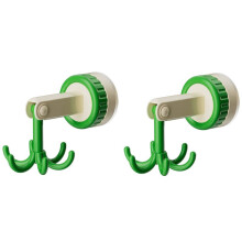 Six-Claw Hook Multi-Function Spatula Spoon Kitchenware Storage Rack Retro Suction Cup Seamless Wall Hanging Green