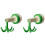 Six-Claw Hook Multi-Function Spatula Spoon Kitchenware Storage Rack Retro Suction Cup Seamless Wall Hanging Green 1