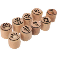Wooden PawPrint Stamp Animal Track Stamps for Crafting Scrapbooking Card Making Holiday Supplies