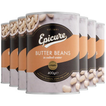 Epicure Butter Beans in Salted Water, Lusciously Creamy Beans, High