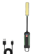 Rechargeable Magnetic Work Light, COB LED Work Lamp with 360 Gooseneck, Hook Flashlight, 5Modes, USB C