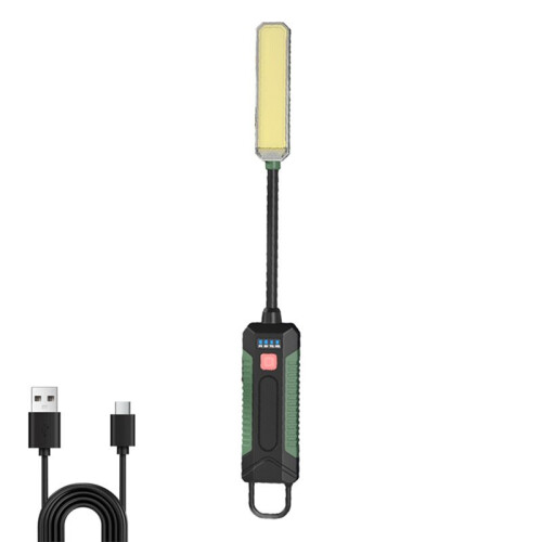 Rechargeable Magnetic Work Light, COB LED Work Lamp with 360 Gooseneck, Hook Flashlight, 5Modes, USB C