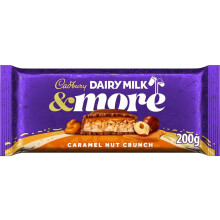 Cadbury & More Caramel Nut Crunch, Milk Chocolate Bar with Caramel