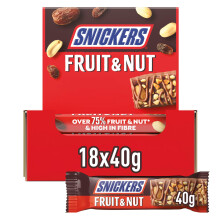 Snickers Fruit & Nut Milk Chocolate Bars, 18 x 40g, Bulk Chocolate