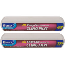 2 x Bacofoil Professional Easycut Cling Film & Dispenser 250 Metres x